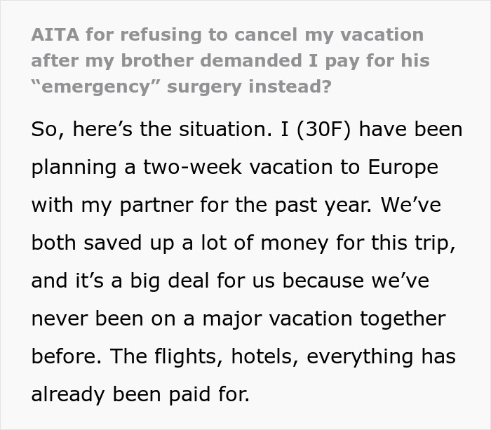 Man Demands Sister Cancel Her Trip To Pay $10k For His Surgery, Internet Gets Suspicious Man Demands Sister Cancel Her Trip To Pay $10k For His Surgery, Internet Gets Suspicious