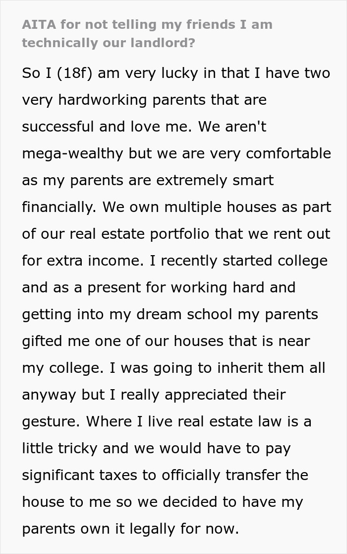 Roommates Confront 18YO After Finding Out She's Their Landlord, They Gripe About Having To Pay Rent Roommates Confront 18YO After Finding Out She's Their Landlord, They Gripe About Having To Pay Rent