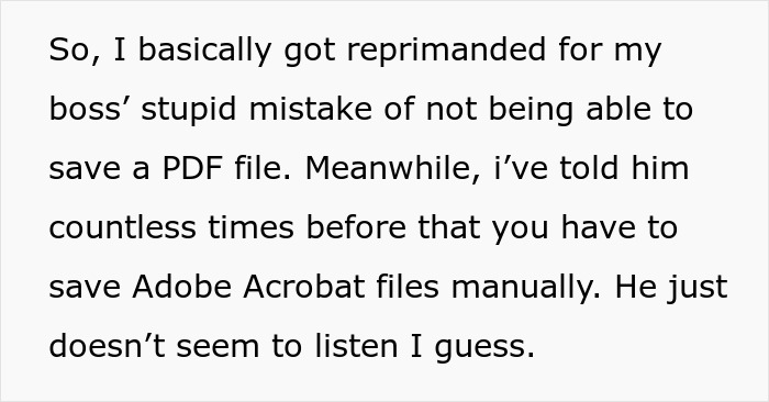 Boss Can't Manage To Save PDF File Despite Woman's Instructions, Loses It After All Work Disappears Boss Can't Manage To Save PDF File Despite Woman's Instructions, Loses It After All Work Disappears