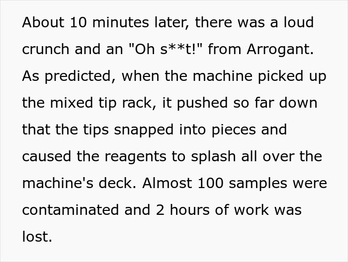 Arrogant Scientist Dismisses Lab Technician’s Warnings, Makes A Fool Of Himself Arrogant Scientist Dismisses Lab Technician’s Warnings, Makes A Fool Of Himself