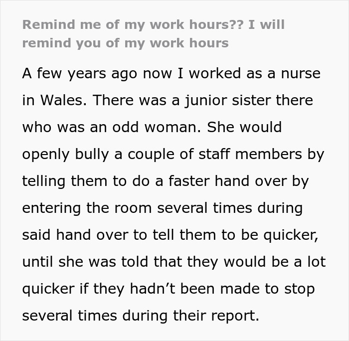 Woman Reminds Coworker Of Their Work Hours, Is Shocked When They Use It Against Her Woman Reminds Coworker Of Their Work Hours, Is Shocked When They Use It Against Her