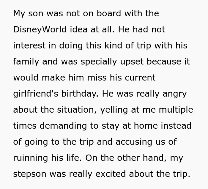Mom Uninvites Stepson From Fam’s Trip To Disney World, Netizens Conclude That She’s A Total Jerk Mom Uninvites Stepson From Fam’s Trip To Disney World, Netizens Conclude That She’s A Total Jerk