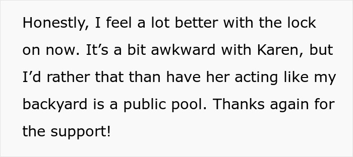 Woman Keeps Using Pool Without Asking, Comes Up With A List Of Rules For Owner To Follow Woman Keeps Using Pool Without Asking, Comes Up With A List Of Rules For Owner To Follow