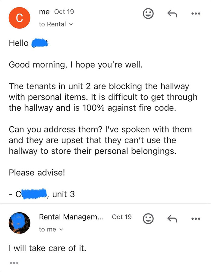 Guy Sick Of Lady's Bike Blocking Hall, Gets It Removed By Property Management As She Won't Listen Guy Sick Of Lady's Bike Blocking Hall, Gets It Removed By Property Management As She Won't Listen