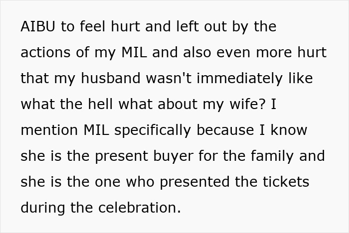 Woman Gets Left Out From A Concert As Her MIL Buys Tickets For Everyone But Her Woman Gets Left Out From A Concert As Her MIL Buys Tickets For Everyone But Her