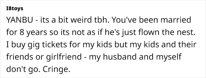 Woman Gets Left Out From A Concert As Her MIL Buys Tickets For Everyone But Her Woman Gets Left Out From A Concert As Her MIL Buys Tickets For Everyone But Her