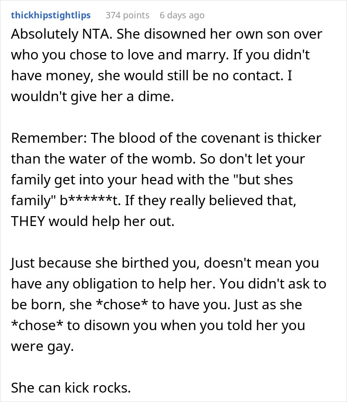 Mom Disowns Son After He Marries A Man, Now Wants His Inheritance Mom Disowns Son After He Marries A Man, Now Wants His Inheritance