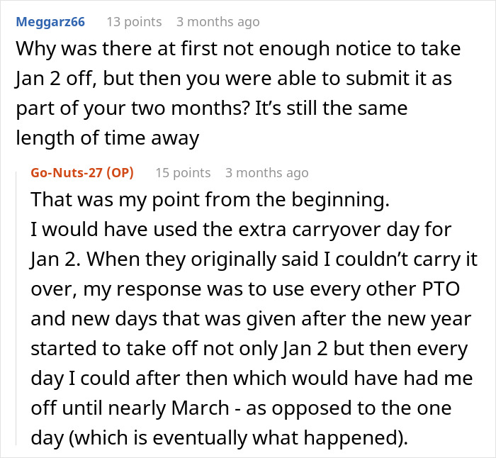 "Can’t Carry Over 1 PTO Day? See You In February": Person Maliciously Complies "Can’t Carry Over 1 PTO Day? See You In February": Person Maliciously Complies