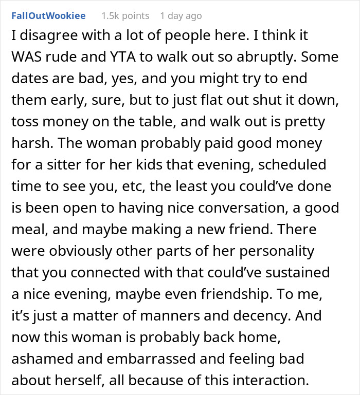 “She Seemed Embarrassed”: Man Walks Out From A Date, Asks If He Was A Jerk “She Seemed Embarrassed”: Man Walks Out From A Date, Asks If He Was A Jerk