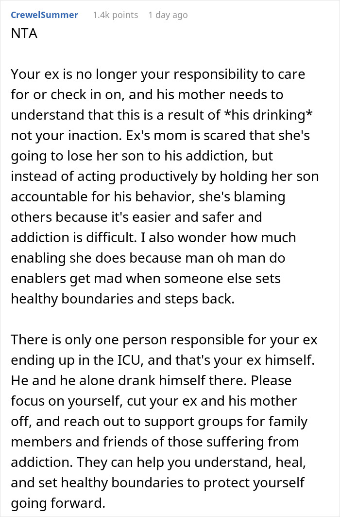 Woman Refuses To Check Up On Alcoholic Ex, As She’s Tired Of Him, He Nearly Dies In The Process Woman Refuses To Check Up On Alcoholic Ex, As She’s Tired Of Him, He Nearly Dies In The Process