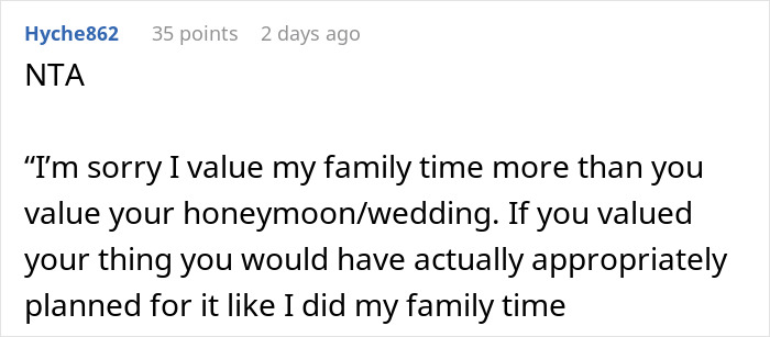 Person Plans Vacation Almost A Year In Advance, Is Chastised For Refusing To Switch With A Bride Person Plans Vacation Almost A Year In Advance, Is Chastised For Refusing To Switch With A Bride