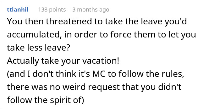 "Can’t Carry Over 1 PTO Day? See You In February": Person Maliciously Complies "Can’t Carry Over 1 PTO Day? See You In February": Person Maliciously Complies