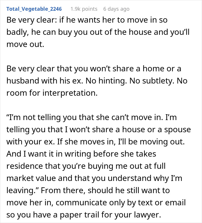 “I’m Being Pushed Out Of My Own Home”: Woman Refuses To Let Husband’s Ex Live With Them “I’m Being Pushed Out Of My Own Home”: Woman Refuses To Let Husband’s Ex Live With Them
