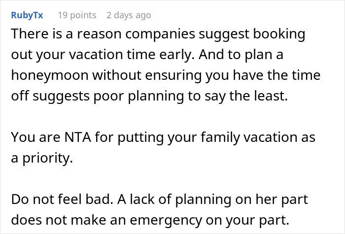 Person Plans Vacation Almost A Year In Advance, Is Chastised For Refusing To Switch With A Bride Person Plans Vacation Almost A Year In Advance, Is Chastised For Refusing To Switch With A Bride