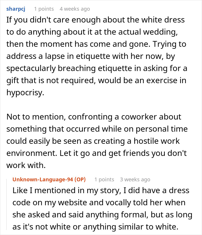 “Consider Her A Friend”: Bride Taken Aback By Coworker At Her Wedding, Wants To Confront Her “Consider Her A Friend”: Bride Taken Aback By Coworker At Her Wedding, Wants To Confront Her