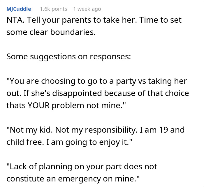 29YO Just Assumes Her 19YO Sis Is A Pro-Bono Babysitter, Shocked To Receive A Flat-Out Refusal 29YO Just Assumes Her 19YO Sis Is A Pro-Bono Babysitter, Shocked To Receive A Flat-Out Refusal