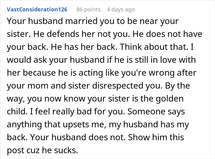 Woman Gets Upset Over Mom’s “Harmless Joke” About Her Marriage, Husband Doesn’t Take Her Side Woman Gets Upset Over Mom’s “Harmless Joke” About Her Marriage, Husband Doesn’t Take Her Side