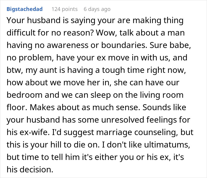 “I’m Being Pushed Out Of My Own Home”: Woman Refuses To Let Husband’s Ex Live With Them “I’m Being Pushed Out Of My Own Home”: Woman Refuses To Let Husband’s Ex Live With Them