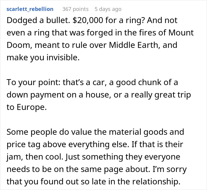 Man Realizes His Values Don’t Match His Fiancée’s After Proposing, Ends Everything Man Realizes His Values Don’t Match His Fiancée’s After Proposing, Ends Everything