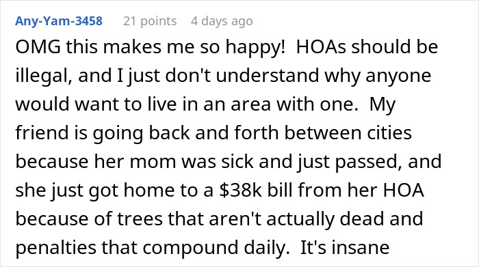 HOA Tries To Boss Around Man Who Doesn’t Belong To It, Regrets It When He Ruins Their View HOA Tries To Boss Around Man Who Doesn’t Belong To It, Regrets It When He Ruins Their View
