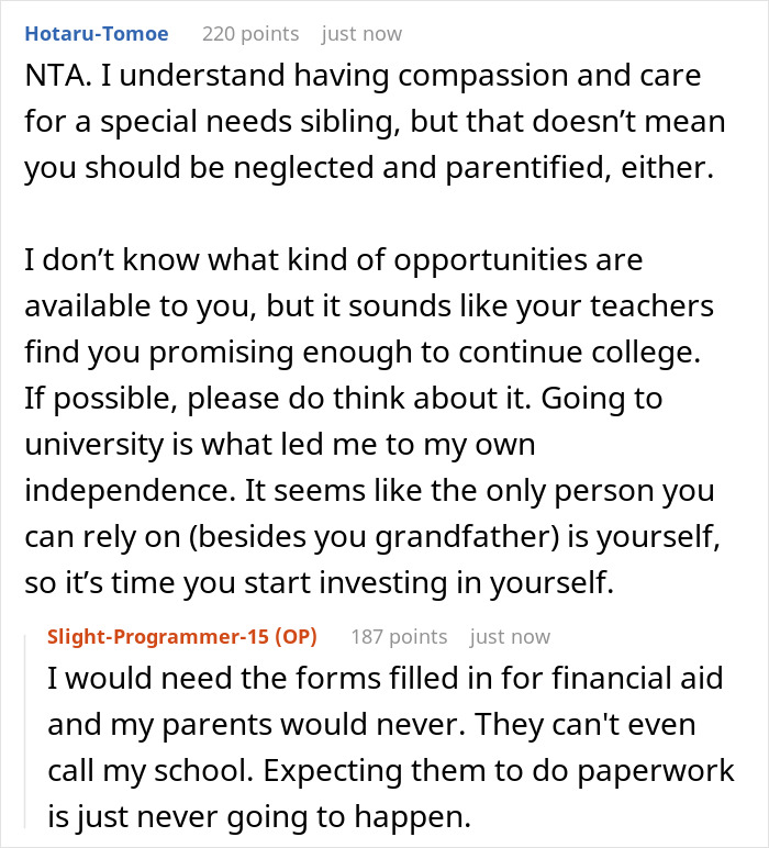 Teen Sick Of Parents Who Always Prioritize His Disabled Brother, Refuses To Be His Free Babysitter Teen Sick Of Parents Who Always Prioritize His Disabled Brother, Refuses To Be His Free Babysitter