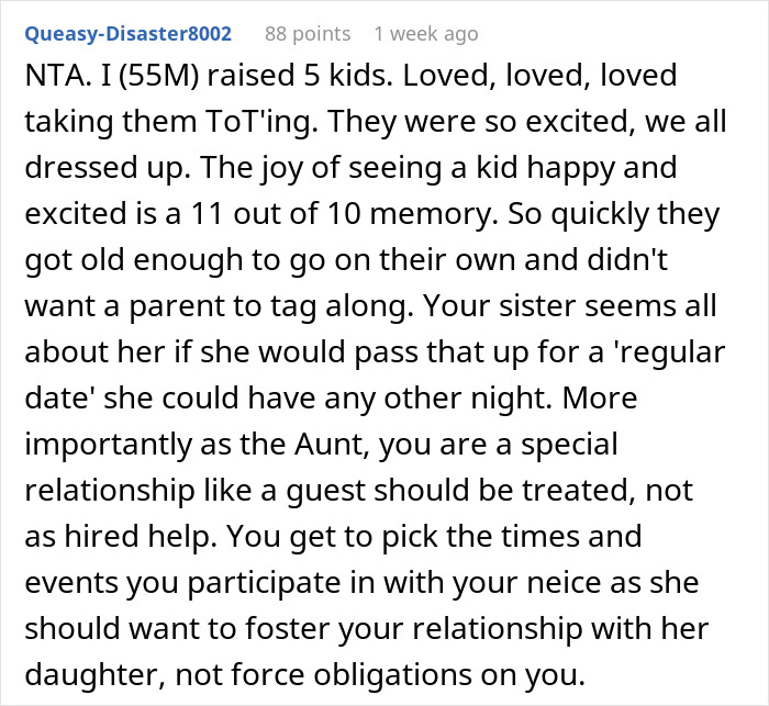 29YO Just Assumes Her 19YO Sis Is A Pro-Bono Babysitter, Shocked To Receive A Flat-Out Refusal 29YO Just Assumes Her 19YO Sis Is A Pro-Bono Babysitter, Shocked To Receive A Flat-Out Refusal