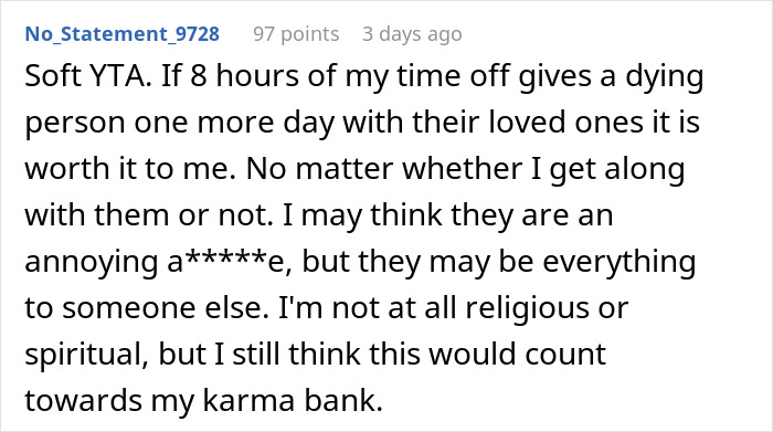 "I’m Not Actually Sympathetic To Her Situation": Person Doesn't Donate PTO To Dying Coworker "I’m Not Actually Sympathetic To Her Situation": Person Doesn't Donate PTO To Dying Coworker