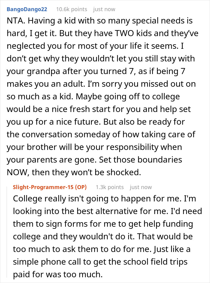 Teen Sick Of Parents Who Always Prioritize His Disabled Brother, Refuses To Be His Free Babysitter Teen Sick Of Parents Who Always Prioritize His Disabled Brother, Refuses To Be His Free Babysitter