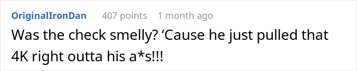Comment about a homeowner not paying $4K neighbor debt until a favor was needed. Comment about a homeowner not paying $4K neighbor debt until a favor was needed.