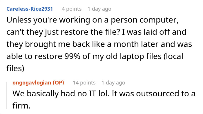 “Their Panic Set In”: Company Fires Employee, Regrets It When They Delete All Their Work “Their Panic Set In”: Company Fires Employee, Regrets It When They Delete All Their Work