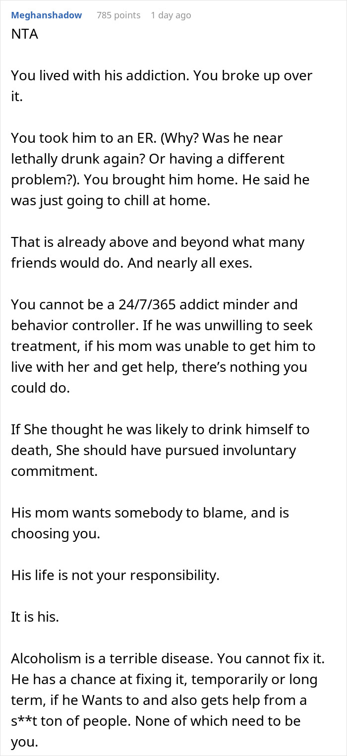 Woman Refuses To Check Up On Alcoholic Ex, As She’s Tired Of Him, He Nearly Dies In The Process Woman Refuses To Check Up On Alcoholic Ex, As She’s Tired Of Him, He Nearly Dies In The Process