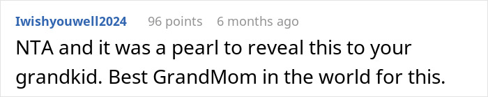 Comment praising grandmother for stepping in during a mother-daughter scolding incident. Comment praising grandmother for stepping in during a mother-daughter scolding incident.