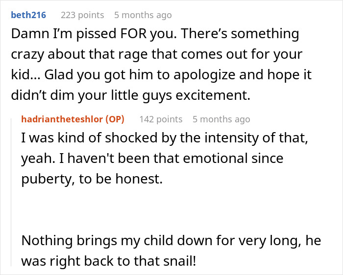 Online discussion about a kid's interaction, highlighting a dad's emotional response. Online discussion about a kid's interaction, highlighting a dad's emotional response.