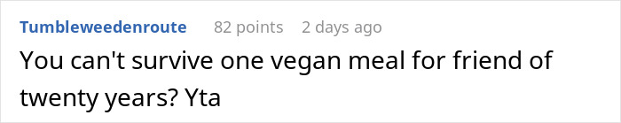Vegan Host Pushes Her Thanksgiving Menu, Friends Serve Her An RSVP Nightmare In Return Vegan Host Pushes Her Thanksgiving Menu, Friends Serve Her An RSVP Nightmare In Return