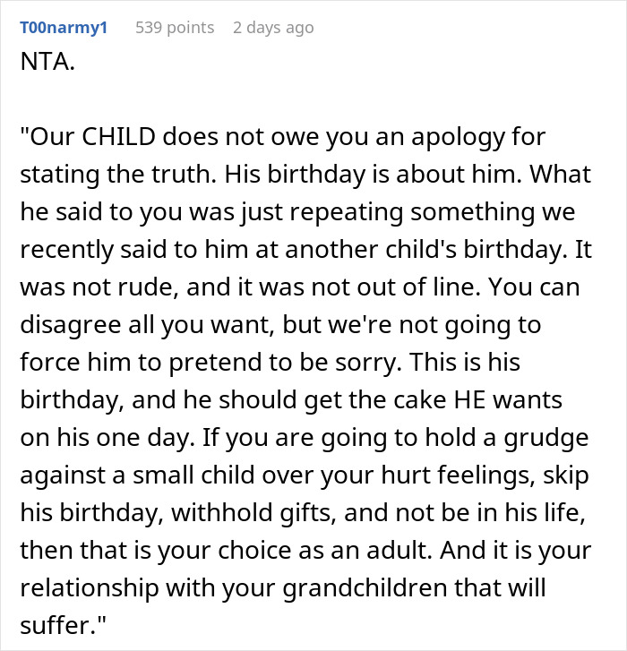 MIL Insists 5YO Change His B-Day Cake As She Doesn’t Like Chocolate, Is Stunned When He Refuses MIL Insists 5YO Change His B-Day Cake As She Doesn’t Like Chocolate, Is Stunned When He Refuses