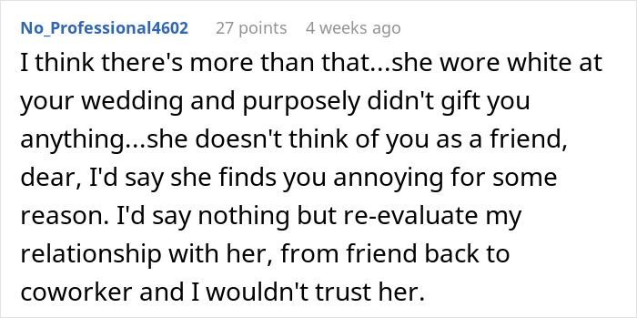 “Consider Her A Friend”: Bride Taken Aback By Coworker At Her Wedding, Wants To Confront Her “Consider Her A Friend”: Bride Taken Aback By Coworker At Her Wedding, Wants To Confront Her