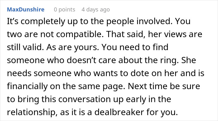Man Realizes His Values Don’t Match His Fiancée’s After Proposing, Ends Everything Man Realizes His Values Don’t Match His Fiancée’s After Proposing, Ends Everything