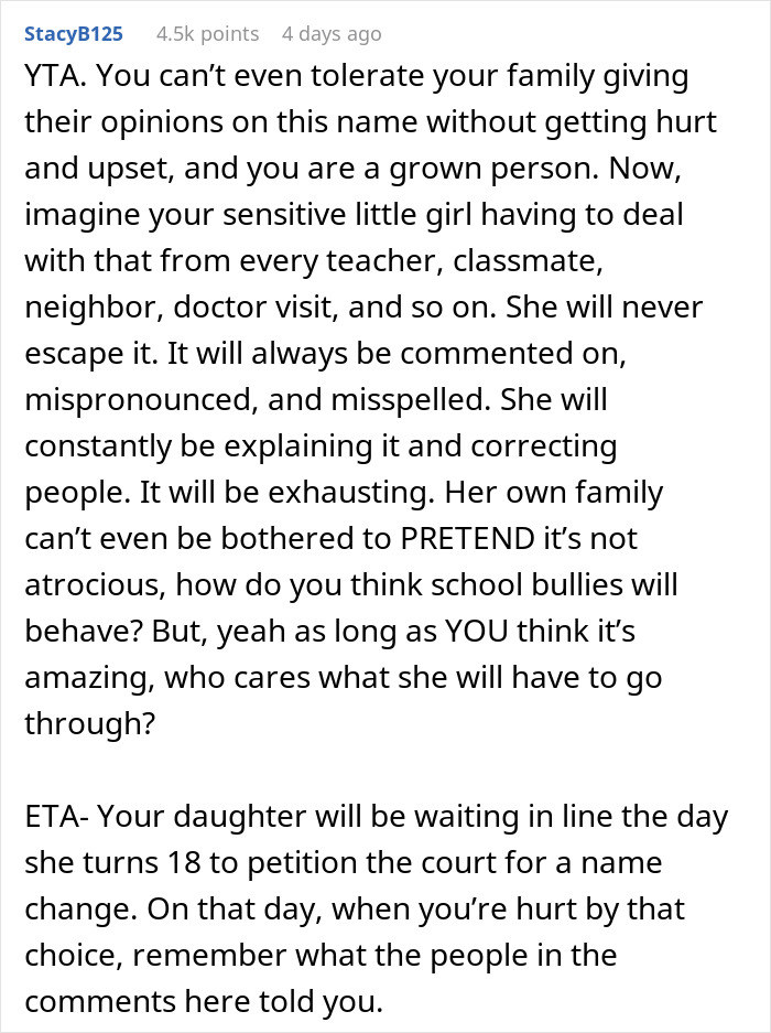 Mom Gets A Reality Check About Her “Unique” Baby Name After Aunt Bursts Out Laughing Mom Gets A Reality Check About Her “Unique” Baby Name After Aunt Bursts Out Laughing