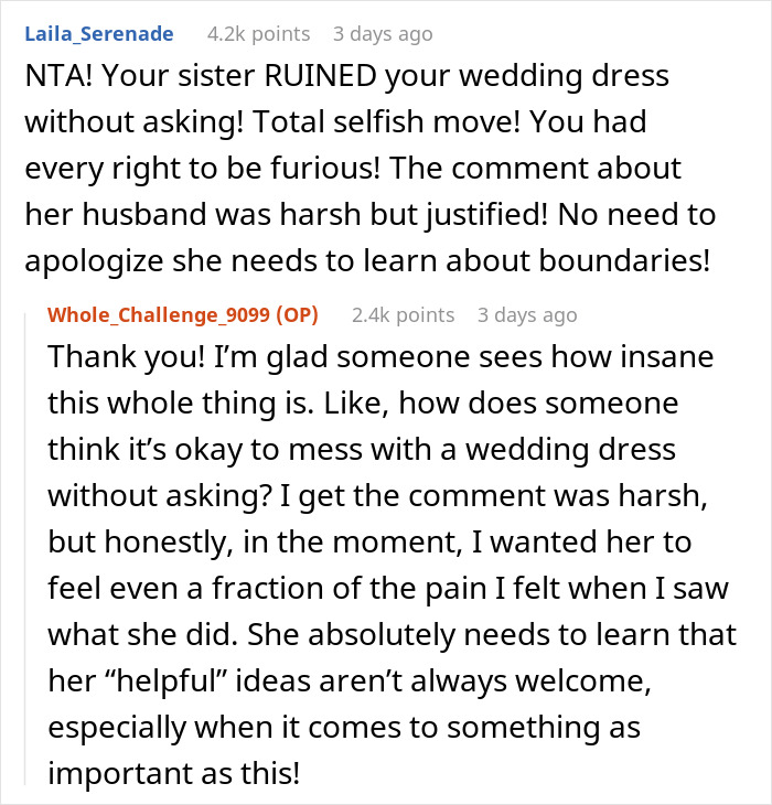 “I Hope Your Husband Cheats”: Woman Ruins Sister’s Wedding Dress, Her Clapback Makes Her Cry “I Hope Your Husband Cheats”: Woman Ruins Sister’s Wedding Dress, Her Clapback Makes Her Cry