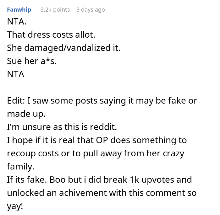 “I Hope Your Husband Cheats”: Woman Ruins Sister’s Wedding Dress, Her Clapback Makes Her Cry “I Hope Your Husband Cheats”: Woman Ruins Sister’s Wedding Dress, Her Clapback Makes Her Cry