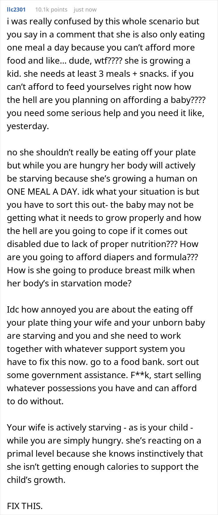 Starving Pregnant Wife Forced To Only Eat A Meal A Day, Man Gets Mad When She Reaches For His Food Starving Pregnant Wife Forced To Only Eat A Meal A Day, Man Gets Mad When She Reaches For His Food