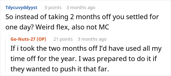 "Can’t Carry Over 1 PTO Day? See You In February": Person Maliciously Complies "Can’t Carry Over 1 PTO Day? See You In February": Person Maliciously Complies