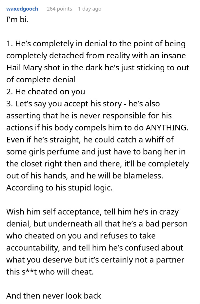 Guy Cheats On His GF With A Man, Saying It’s Due To Altitude, Is Flabbergasted When She Dumps Him Guy Cheats On His GF With A Man, Saying It’s Due To Altitude, Is Flabbergasted When She Dumps Him