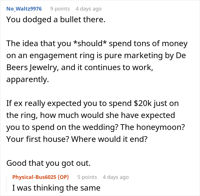 Man Realizes His Values Don’t Match His Fiancée’s After Proposing, Ends Everything Man Realizes His Values Don’t Match His Fiancée’s After Proposing, Ends Everything