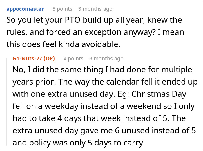 "Can’t Carry Over 1 PTO Day? See You In February": Person Maliciously Complies "Can’t Carry Over 1 PTO Day? See You In February": Person Maliciously Complies