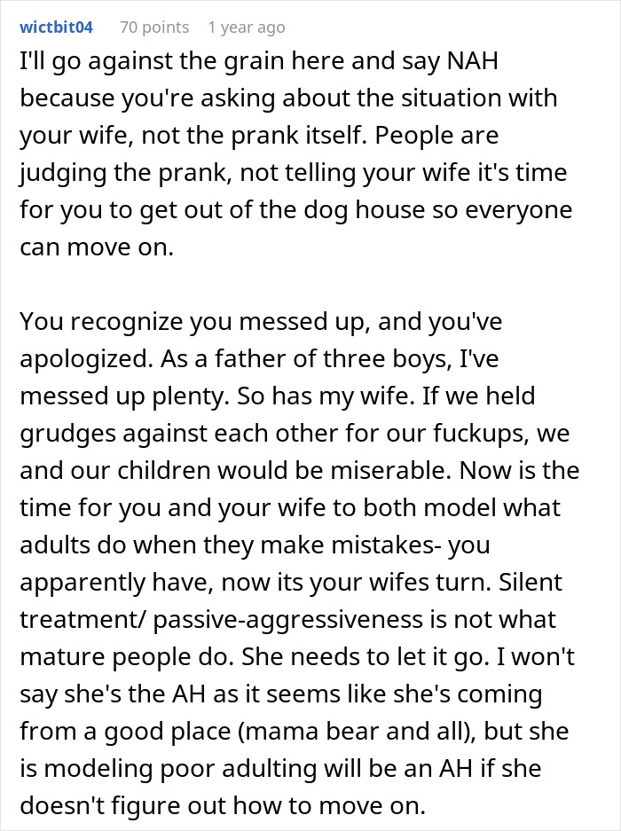 People Tear This Dad Apart Online After He Seeks Support Because Wife Won’t Forgive His Prank People Tear This Dad Apart Online After He Seeks Support Because Wife Won’t Forgive His Prank