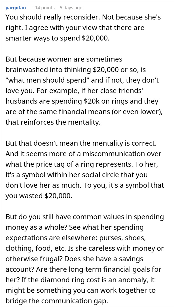 Man Realizes His Values Don’t Match His Fiancée’s After Proposing, Ends Everything Man Realizes His Values Don’t Match His Fiancée’s After Proposing, Ends Everything