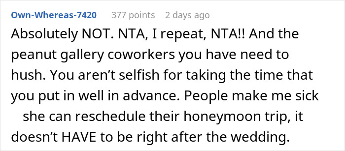 Person Plans Vacation Almost A Year In Advance, Is Chastised For Refusing To Switch With A Bride Person Plans Vacation Almost A Year In Advance, Is Chastised For Refusing To Switch With A Bride