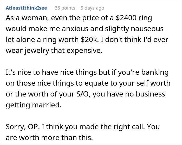 Man Realizes His Values Don’t Match His Fiancée’s After Proposing, Ends Everything Man Realizes His Values Don’t Match His Fiancée’s After Proposing, Ends Everything