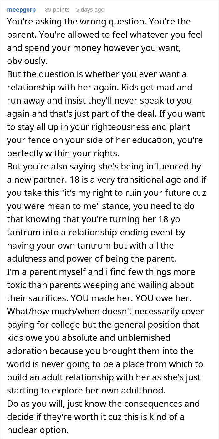 Daughter Threatens To Go No-Contact With Mom, Is Shocked When Her College Fund Disappears Daughter Threatens To Go No-Contact With Mom, Is Shocked When Her College Fund Disappears